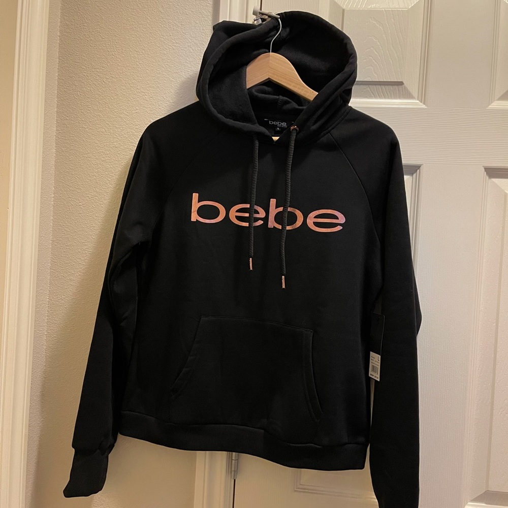 Black BEBE Sport Logo Hoodie Size L